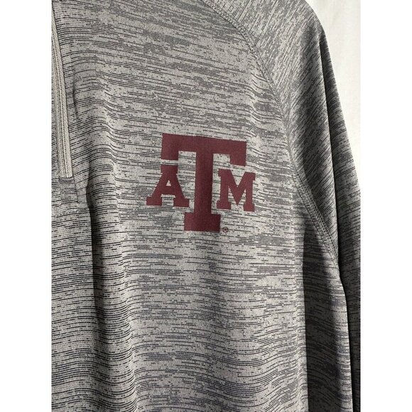 Texas A&M fanatics Mens Striated Raglon Light Weight Quarter Zip Top Grey XL - Picture 3 of 5